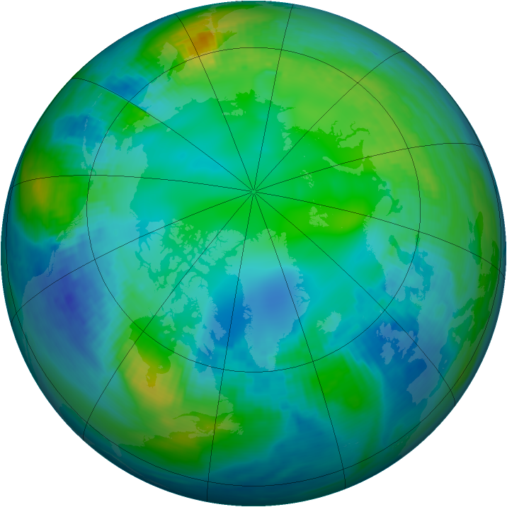Arctic ozone map for 12 November 1990
